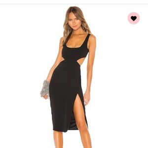 Lovers + Friends black midi dress